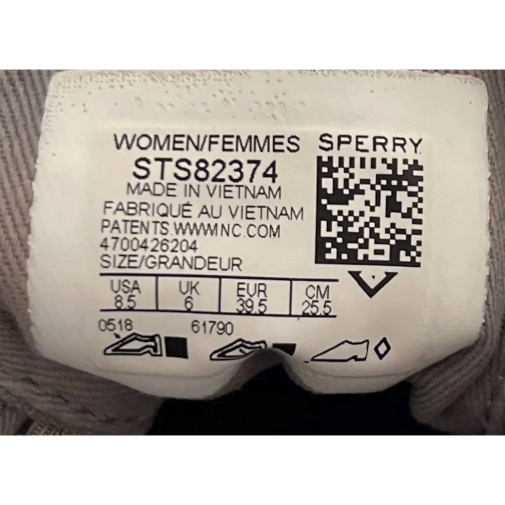Sperry Top Sider‎ Ribbon Laced Boat Sneakers Gray Women's 8.5